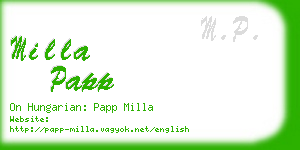 milla papp business card